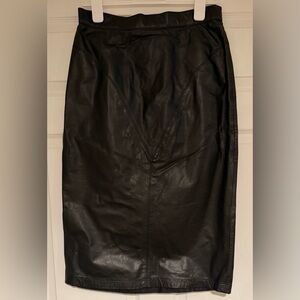 Vintage Black Leather Skirt